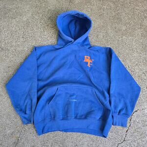 Vtg 90s JERZEES Benson Tech Embroidered Portland Local Hooded Sweatshirt Lg USA